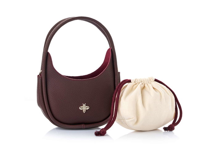 Lucky Bees Bolsa de Hombro Claret Red (Rojo Burdeos) en Cuero de Polivinilo Elegante y Versátil para Mujer